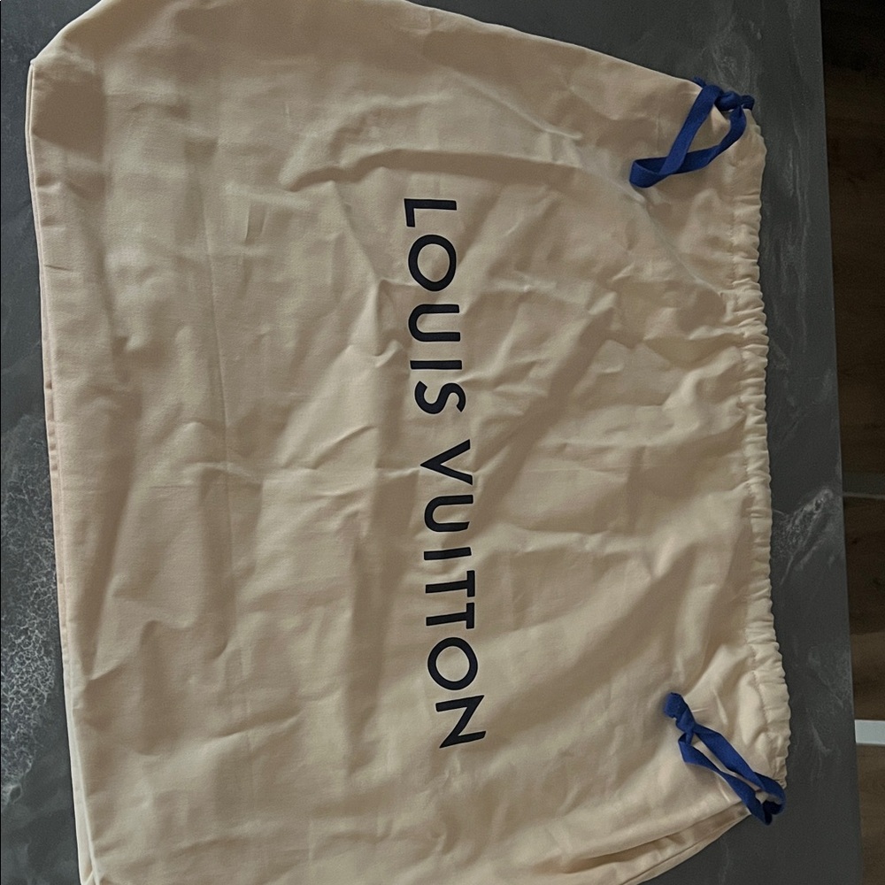 Louis Vuitton Cream Bag with Blue Accents